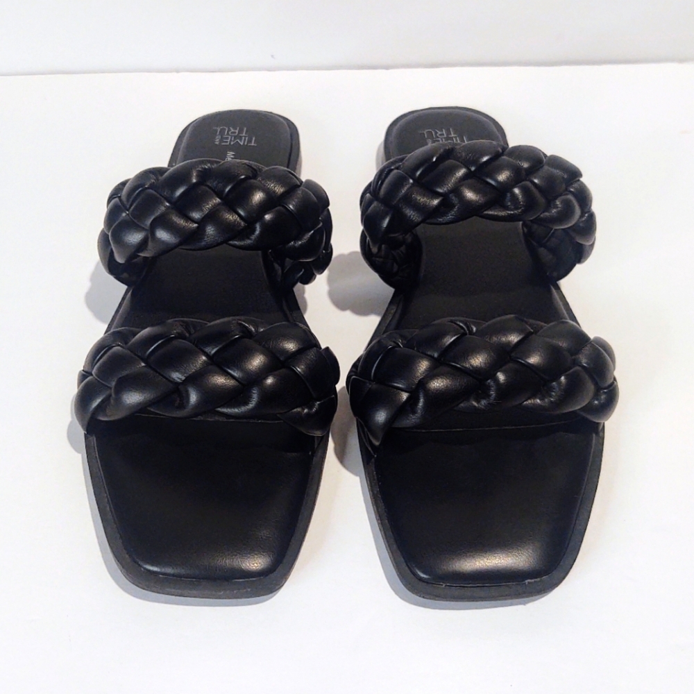 Time & Tru Braided Sandals Sz 8 Black - Picture 7 of 7